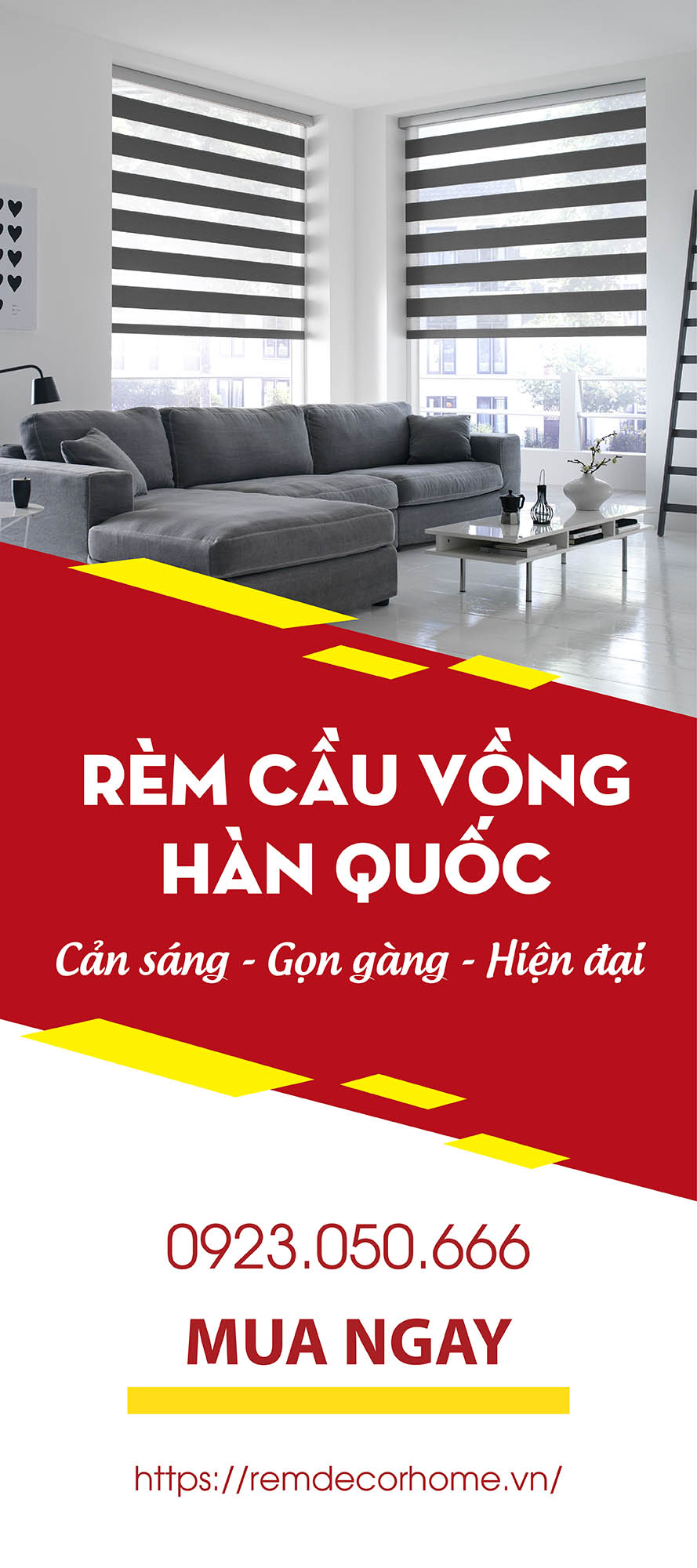 Rèm cầu vồng hiện đại nhập khẩu 100% Hàn Quốc phù hợp với mọi không gian thiết kế nội thất