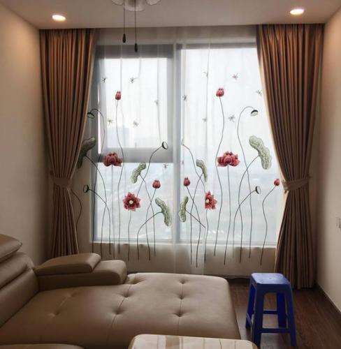 Rèm voan thêu cao cấp D85